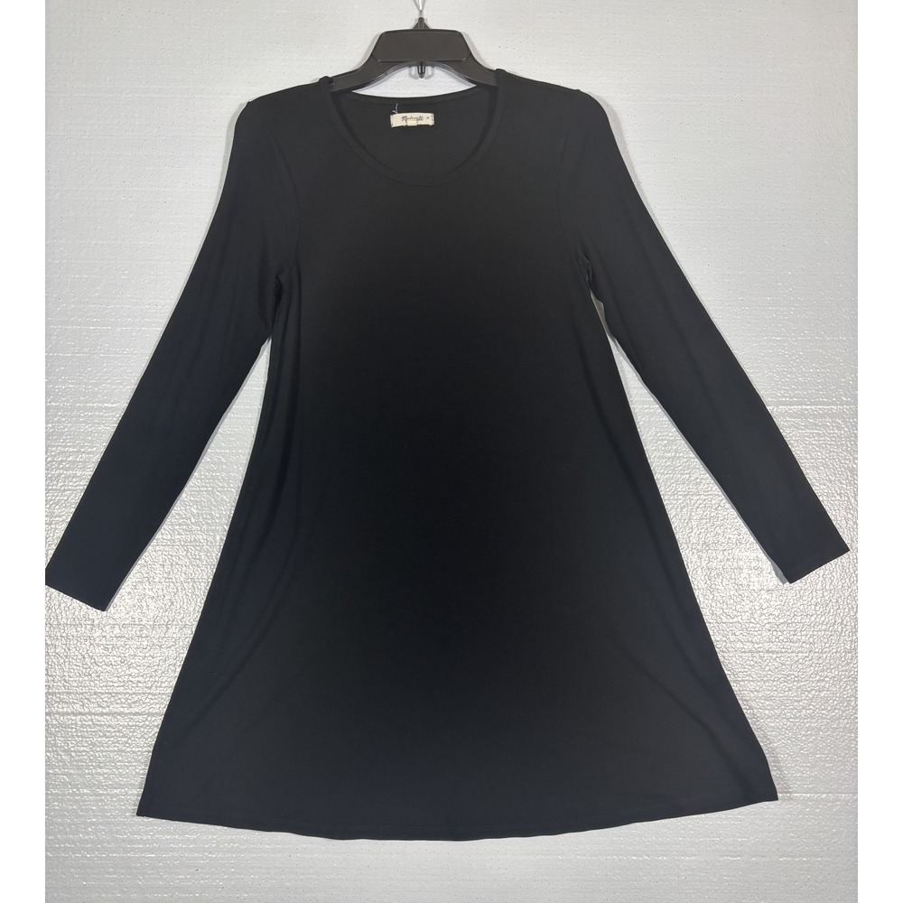 Madewell Black long sleeve t shirt swing style dress Size small